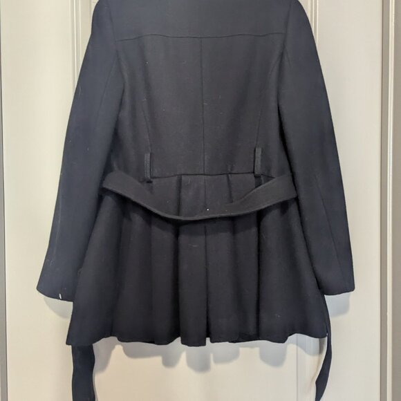 Via Spiga Women's Black Wool Blend Double Breasted Pea Coat Size 6 - Picture 4 of 5